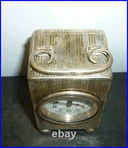 Very Nice Antique Miniature Silver Carriage Clock Elkington+Co Birmingham 1911