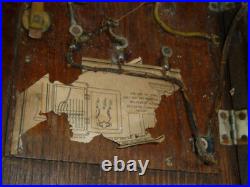 Very Nice Antique Oak Monarch Hand Crank Telephone Mfg Co Chicago USA