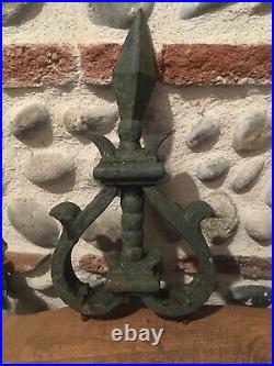 Very Nice Antique Spades Grill Gate Castle Wrought Iron Xixth Decoration