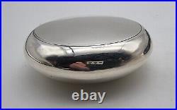 Very Nice Antique Sterling Silver Squeezy Tobacco / Large Pill Box Chester 1919