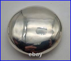 Very Nice Antique Sterling Silver Squeezy Tobacco / Large Pill Box Chester 1919