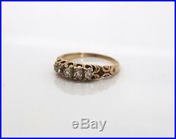 Very Nice Antique Victorian 18ct Gold 0.50ct Old Cut Diamond Half Eternity Ring