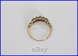 Very Nice Antique Victorian 18ct Gold 0.50ct Old Cut Diamond Half Eternity Ring