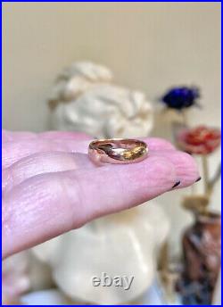 Very Nice Antique Victorian/Art Deco Era Signed 10 Kt. Rose Gold Band Ring