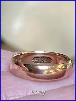 Very Nice Antique Victorian/Art Deco Era Signed 10 Kt. Rose Gold Band Ring