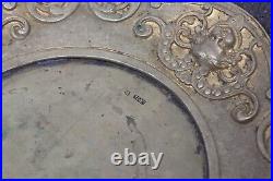 Very Nice Antique Victorian Bronzed Spelter Embossed Game Charger Serving Plate