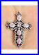 Very Nice! Antique Vintage 925 Silver Amethyst and Topaz Cross