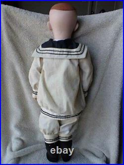 Very Nice Bisque Head Closed Mouth Reproduction Antique Doll 23