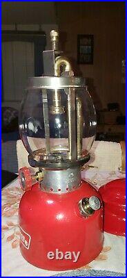 Very Nice Bright Red Coleman 200a Single Mantle Lantern 2/73