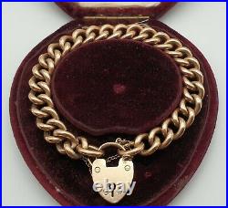 Very Nice Cased Antique 9 Carat Gold Curb Link Bracelet Birmingham 1904