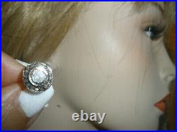 Very Nice Clean Antique Genuine 1 Ct Old Rose Cut Diamond Stud 14k Earrings