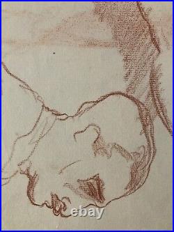 Very Nice Drawing Antique Naked Pencil Paper Naked Woman Erotic 1950 Verso Dance