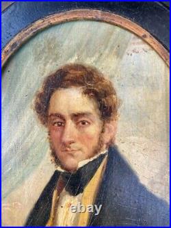 Very Nice Early 19th Cen. Oil on Board Portrait Miniature Of A Gent