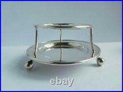 Very Nice Edwardian English Sterling Silver Tea Strainer & Stand