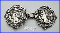 Very Nice French Antique Sterling Silver Cloak Clip / Buckle Circa 1880
