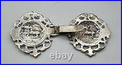 Very Nice French Antique Sterling Silver Cloak Clip / Buckle Circa 1880