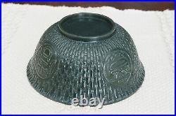 Very Nice Hand Carved Chinese Spinach Jade Bowl M3486