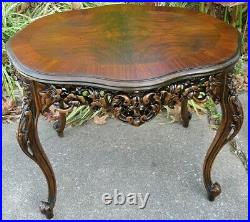 Very Nice Heavily Carved Antique French Side Table