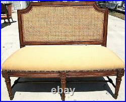 Very Nice! MAITLAND SMITH French Provincial Upholstered Settee Bench Solid Wood