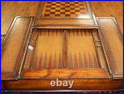 Very Nice Maitland Smith Barley Twist Leather Top Game Table