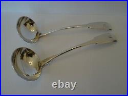 Very Nice Pair Of Antique Scottish Provincial Silver Ladles, Sangster Aberdeen