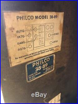 Very Nice Philco Tombstone Model 38-89 Antique Radio, Airplane Dial, Great Case