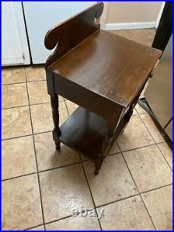 Very Nice Primitive Antique 1-Drawer Solid Wood Wash, Stand, Table