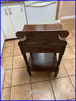 Very Nice Primitive Antique 1-Drawer Solid Wood Wash, Stand, Table