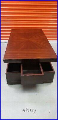 Very Nice Solid Wood Coffee Table with very unique pull out storage