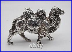 Very Nice Sterling Silver Bactrian Camel Vesta Case / Box London 2000