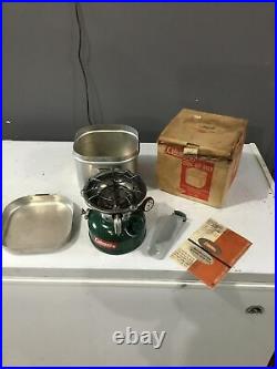 Very Nice Vintage Coleman 502 Stove, Dated 9/62 With Cook Kit, Original Box More
