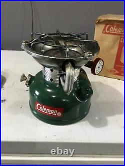 Very Nice Vintage Coleman 502 Stove, Dated 9/62 With Cook Kit, Original Box More