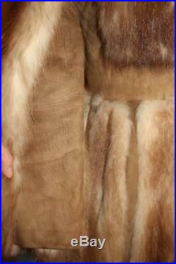 Very Nice Vintage STONE MARTEN Long Fur Coat Natural Light Brown S