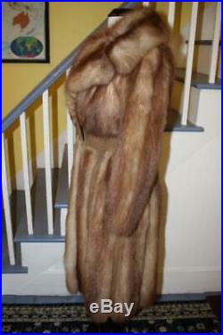 Very Nice Vintage STONE MARTEN Long Fur Coat Natural Light Brown S