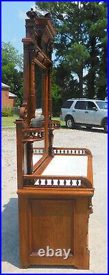 Very Nice Walnut Victorian Marble Top Dresser withLarge Mirror