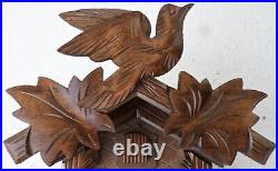 Very Nice Working 8 Day German Black Forest Deeply Hand Carved Cuckoo Clock