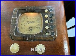 Very Nice and Rare Zenith Model 5R-337 Chairside Working Antique Radio-Lite Dial