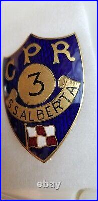 Very Rare Antique SS Alberta Steamship Badge Number 3 CPR Very Nice Condition
