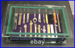 Very Rare Clincher Tie Holder Glass Display Case For Tie Bars With Contents Nice