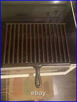 Very early antique gate marked broiler grill pan cast iron. Nice