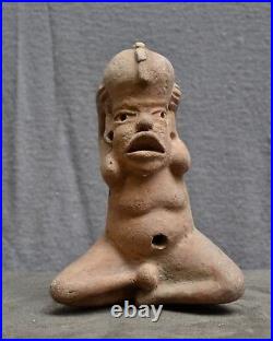 Very nice and rare pottery statue of a figure Olmec culture 1200-800 BC Mexico