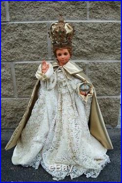 + Very nice antique Infant of Prague Statue (Baby Jesus) + chalice co. +