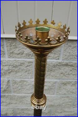 + Very nice antique Paschal Candlestick + + 48 ht. + chalice co. +