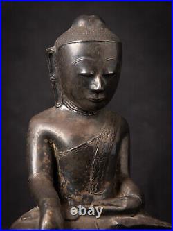 Very nice antique silver Burmese Buddha statue from Burma, 18th century