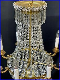 Very nice large old vintage antique style crystal chandelier ceiling light