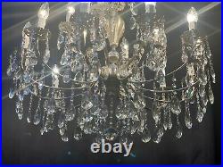 Very nice large old vintage crystal chandelier 18 lamp