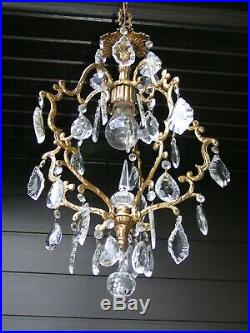 Very nice vintage French cage hall light chandelier A real beauty