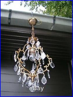 Very nice vintage French cage hall light chandelier A real beauty