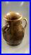 Very nice vintage antique Arts & Crafts Fulper tri handle brown glazed vase jug