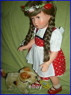 Very pretty JDK Kestner #154 German antique bisque 17 doll with nice kid body